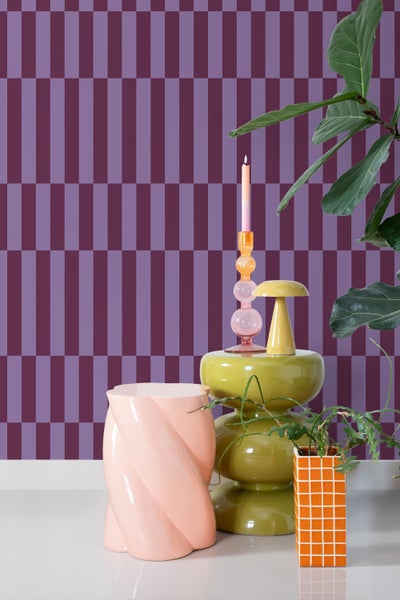 ESTAhome Tapete Streifen Aubergineviolett - 50 x 900 cm - 131423