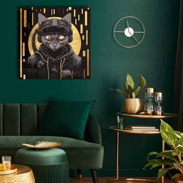 Blattgoldbild | Wandbild mit Blattgold Applikationen| Handarbeit | Deko | AGPB00063 Format: 50x50cm