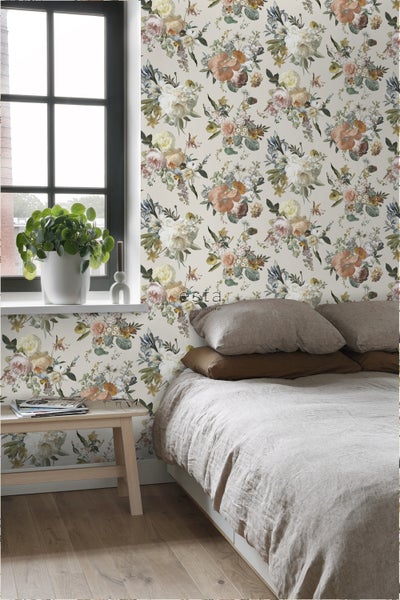 ESTAhome Tapete Blumenmuster Beige - 53 cm x 10.05 m - 139544