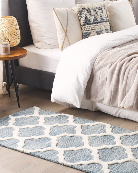 Teppich YALOVA Hellblau 80 x 150 cm Wolle