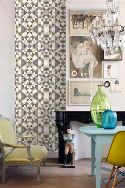 Origin Wallcoverings Tapete kubistisches Muster Braun und Beige - 53 cm x 10.05 m - 346909