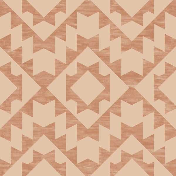 ESTAhome Tapete Marrakescher Aztec-Teppich Terrakotta - 53 cm x 10.05 m - 139551