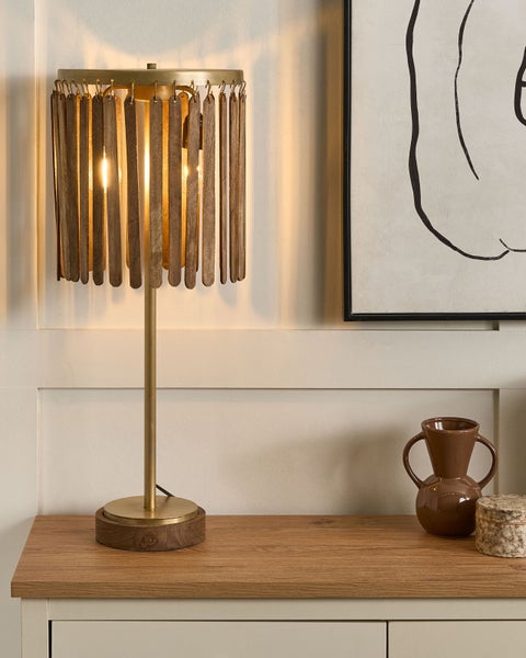 Tischleuchte KAVERI Mango Holz Braun