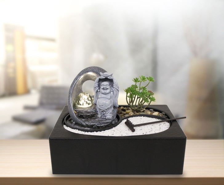 Zimmerbrunnen Tischbrunnen Zen Garten ZenGarden LietoBuddha Led 11117