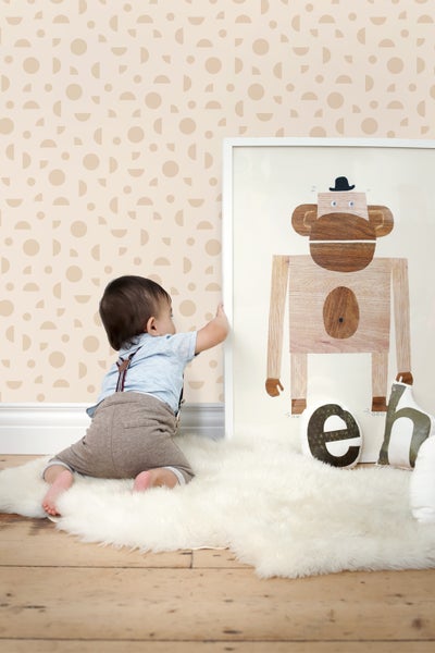 ESTAhome Tapete grafisches Motiv Beige - 50 x 900 cm - 139749