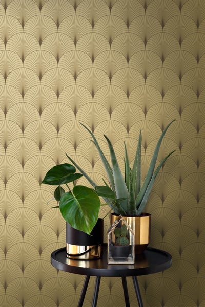 ESTAhome Tapete Art Decó Muster Gold - 53 cm x 10.05 m - 139782