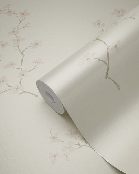 Origin Wallcoverings Tapete Blüte Beige und Rosa - 53 cm x 10.05 m - 346545
