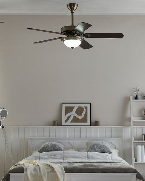 Deckenventilator mit Licht BEGEJ mit Fernbedienung Dunkelbraun