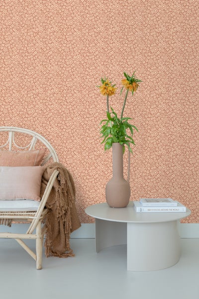 ESTAhome Tapete Blumen Terrakotta - 50 x 900 cm - 131670