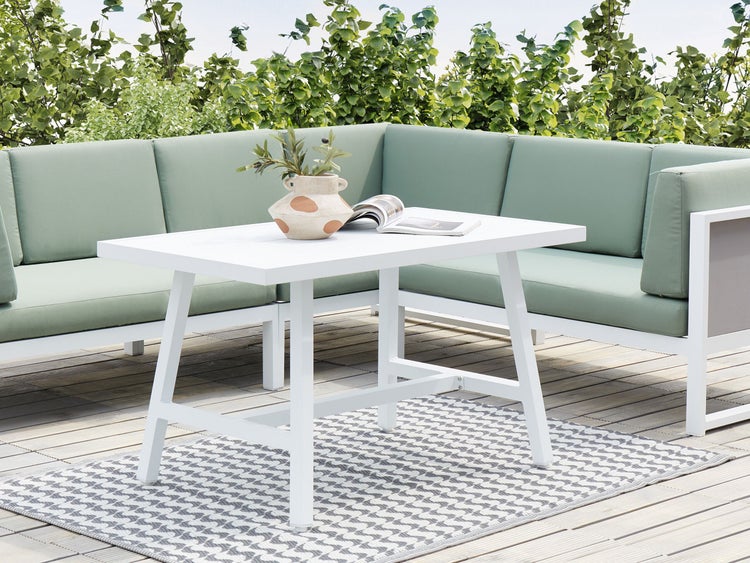 Gartentisch FRATTE 120 cm 64 cm Metall Weiß