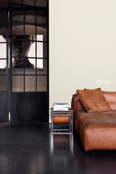 Origin Wallcoverings Tapete Leinen-Optik Vanille-Beige - 53 cm x 10.05 m - 347006