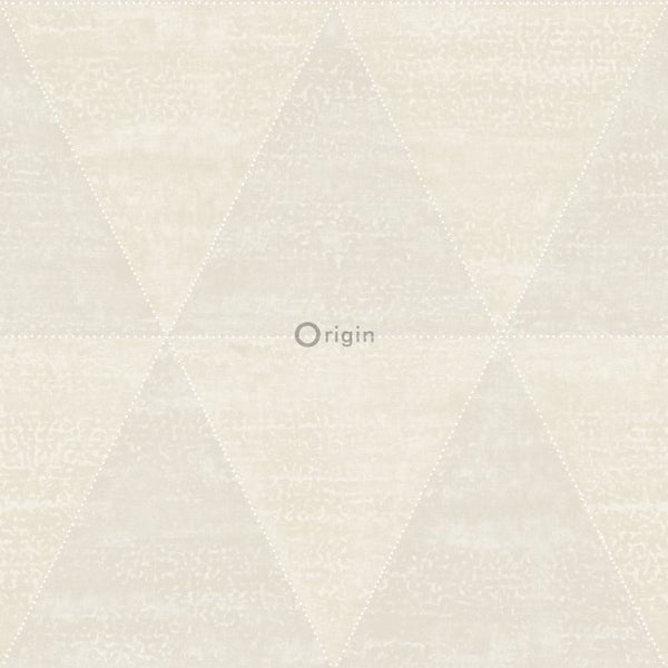 Origin Wallcoverings Tapete verwitterte Metalldreiecke Elfenbeinweiß - 53 cm x 10.05 m - 337256