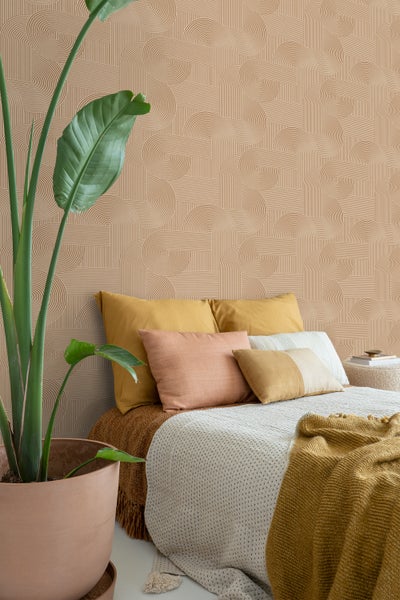 ESTAhome Tapete 3D-Muster Terrakotta - 50 x 900 cm - 139646