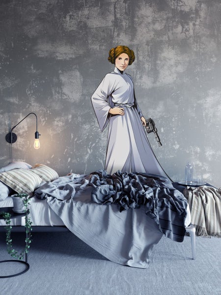Disney Wandtattoo Star Wars Prinzessin Leia XXL Grau - 127 x 170 cm - 612426