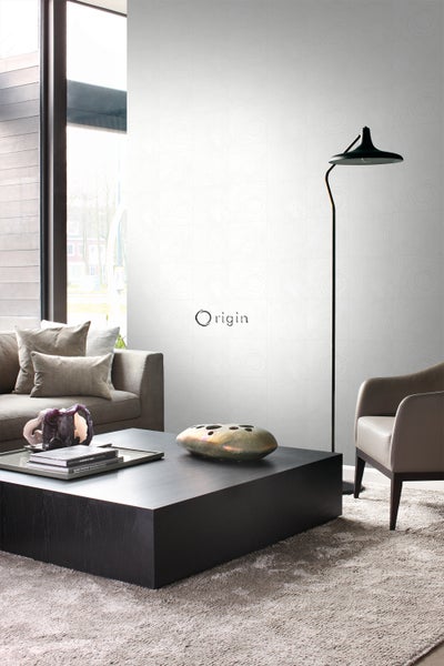 Origin Wallcoverings Tapete Querschnitte von Baumstämmen Weiß und Silber - 53 cm x 10.05 m - 347543