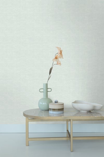 ESTAhome Tapete Leinen-Optik Pastell Mintgrün - 53 cm x 10.05 m - 148694