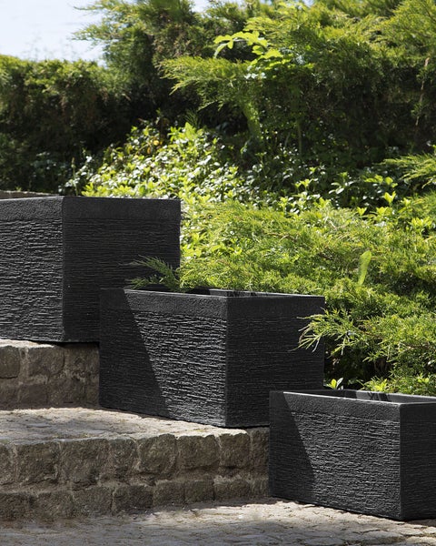 Blumenkübel MYRA Keramik 60 cm Schwarz