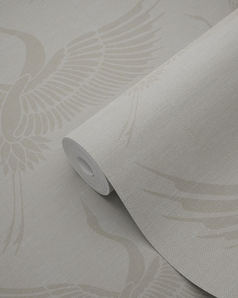 Origin Wallcoverings Tapete Kraniche Sandbraun - 53 cm x 10.05 m - 347827