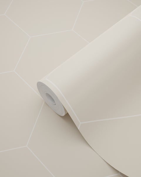 ESTAhome Tapete Wabenmuster Beige - 53 cm x 10.05 m - 139552