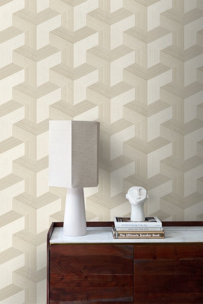 Origin Wallcoverings Tapete 3D-Muster Hellbeige - 0.53 x 10.05 m - 347948