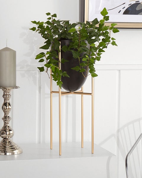 Blumentopf mit Beinen LEFKI Metall 16 cm Schwarz