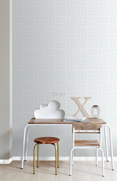 Origin Wallcoverings Tapete Blätter Weiß und Mintgrün - 53 cm x 10.05 m - 347499