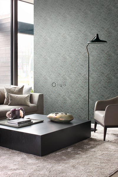 Origin Wallcoverings Tapete Metallplatten Hellgrau - 53 cm x 10.05 m - 337242