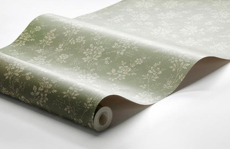 Borastapeter Tapete Blumenmuster Grün - 53 cm x 10.05 m - 661035