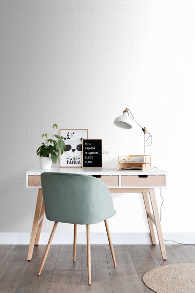 Origin Wallcoverings Tapete Blätter Weiß und Silbergrau - 53 cm x 10.05 m - 347502