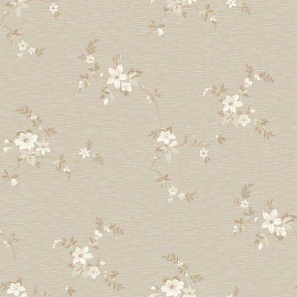 Borastapeter Tapete Blumen Hellbraun - 53 cm x 10.05 m - 660941