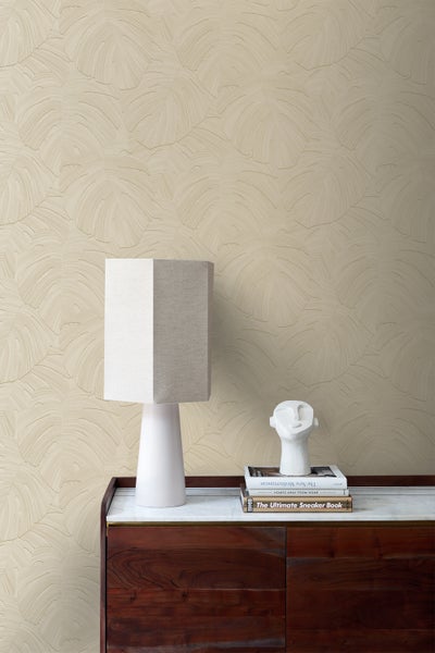 Origin Wallcoverings Tapete tropische Blätter Taupe - 53 cm x 10.05 m - 348024