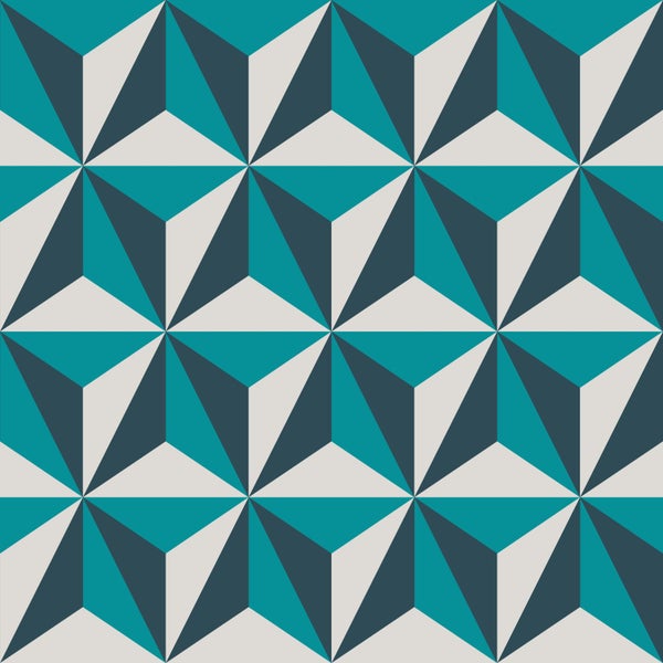 Origin Wallcoverings Tapete 3D-Muster Türkis - 53 cm x 10.05 m - 347449