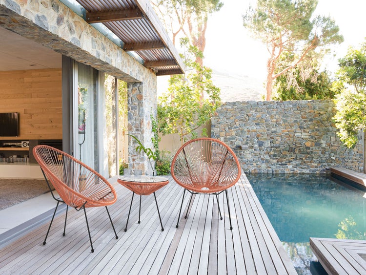 Bistro Set ACAPULCO II Polyrattan Orange