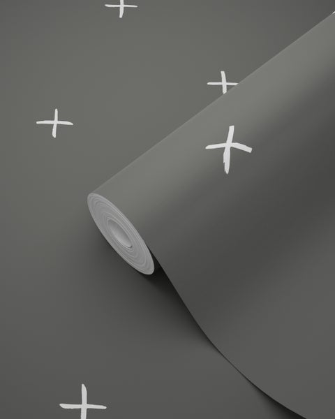 ESTAhome Tapete grafisches Motiv Grauschwarz - 53 cm x 10.05 m - 139070