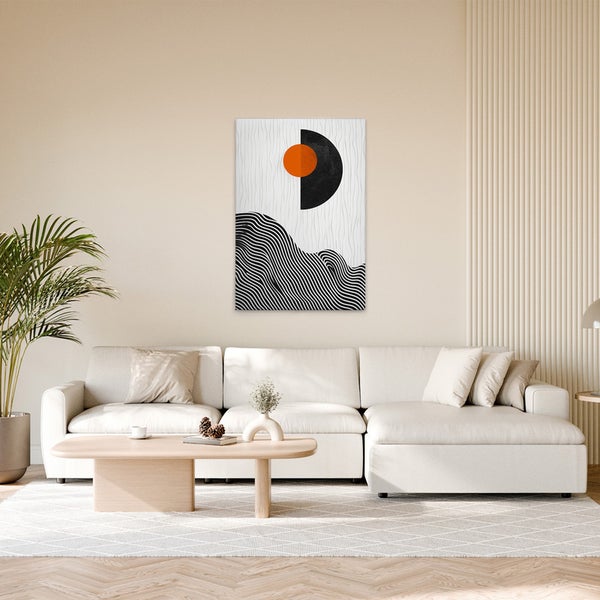 Dekoratives Leinwandbild mit abstraktem Muster im Wohnzimmer