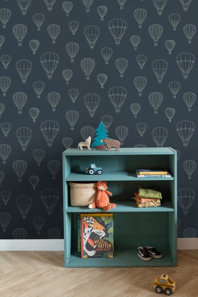 ESTAhome Tapete Luftballons Dunkelblau - 50 x 900 cm - 139721