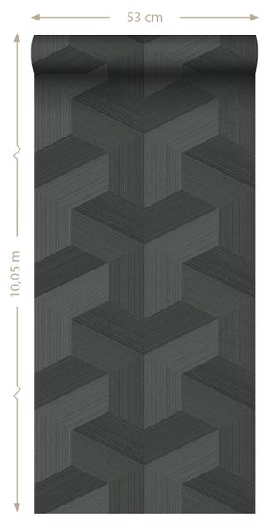 Origin Wallcoverings Tapete 3D-Muster Schwarz - 53 cm x 10.05 m - 347952