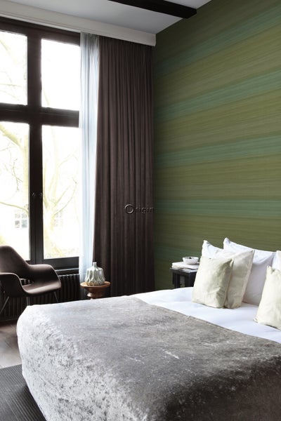 Origin Wallcoverings Tapete Gewebeoptik mit Farbverlauf Moosgrün - 53 cm x 10.05 m - 347752
