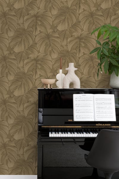 Origin Wallcoverings Tapete 3D Muster Blätter Braun - 50 x 900 cm - 347918