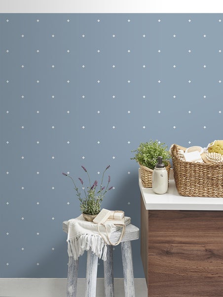 Sanders und Sanders Tapete Blumen Graublau und Weiß - 53 cm x 10 m - 640414