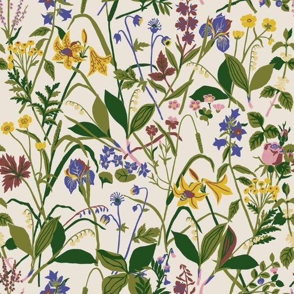 Borastapeter Tapete Feldblumen Beige und Mehrfarbig - 53 cm x 10.05 m - 660733
