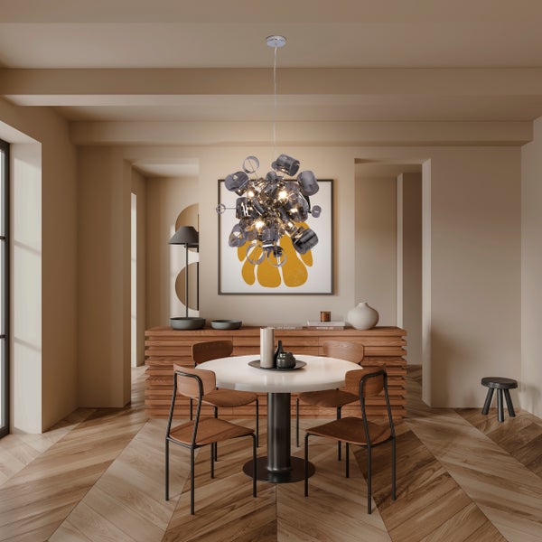 Technische Zeichnung einer Hängeleuchte mit den Maßen 1930 mm Höhe und 650 mm Durchmesser