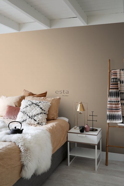 ESTAhome Tapete Leinen-Optik Beige - 0,53 x 10,05 m - 139472