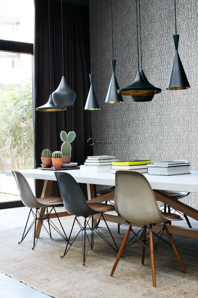 Origin Wallcoverings Tapete alte eiserne Druckbuchstaben Lagunengrün - 53 cm x 10.05 m - 347595