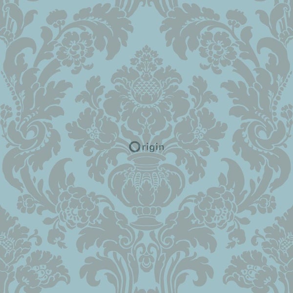 Origin Wallcoverings Tapete Ornamente Eisblau - 53 cm x 10.05 m - 346237