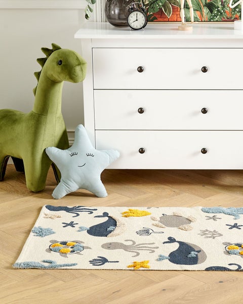 Kinderteppich PORSEA Bunt 80 x 150 cm Baumwolle