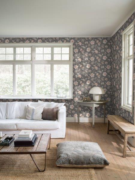 Borastapeter Tapete Blumen Braun - 53 cm x 10.05 m - 660413