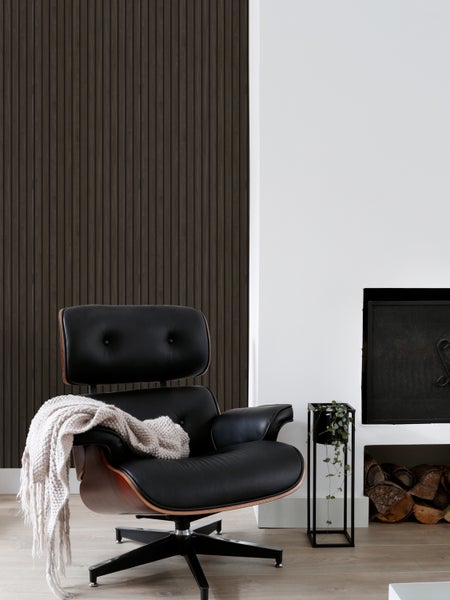 ESTAhome Tapete 3D Holzpaneele Dunkelbraun - 53 cm x 10.05 m - 139610