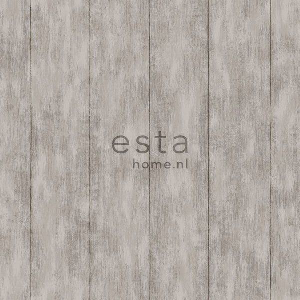 ESTAhome Tapete Holz-Optik Taupe - 53 cm x 10.05 m - 128010