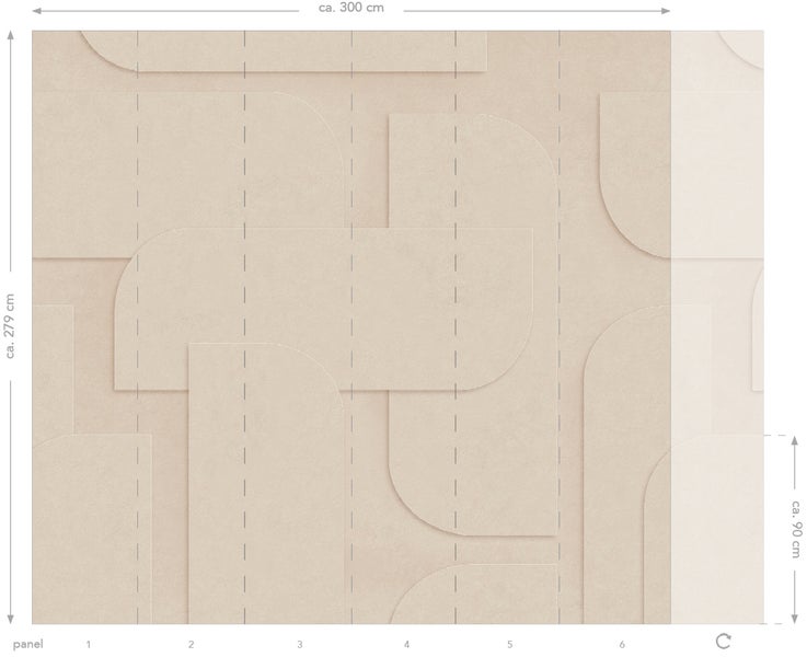 ESTAhome Fototapete 3D Muster blush - 3 x 2.79 m - 159379